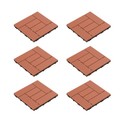 Nature Spring 6-piece Patio and Deck Tiles, Interlocking Criss-Cross Pattern for Outdoor (Square, Terra Cotta) 325364DDE